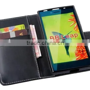 2015 New Arrival Flip Leather Case Cover for Blackberry Leap thumbnail-4