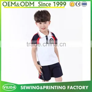 High Quality Kindergarten Uniform New Designs Primary School Uniform Polo Shirt and Shorts or Skirt thumbnail-4