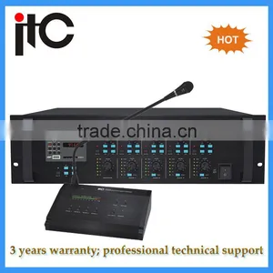 Professional Mp3 Tuner 4 Channel PA Audio Matrix Mixer Amplifier for Public Address thumbnail-1