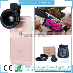 Newest Premium Quality 0.45X HD Super Wide Angle Lens 12.5X Macro 2 in 1 Lens Kit for IPhone 6S SE 5S Huawei HTC thumbnail-1