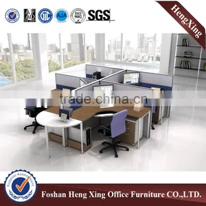 Aluminum Frame Design Workstation 2 Person Wooden Office Cubicle (HX-PT630) thumbnail-3