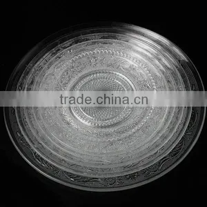 2pcs/set Clear Glass Cake Cookie Plate With Iron Stand thumbnail-3