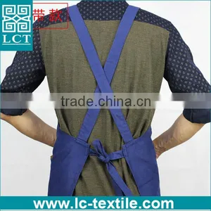 Personalized Navy Blue Polyester Cotton Chef Cooking Back Cross Bib Apron thumbnail-4