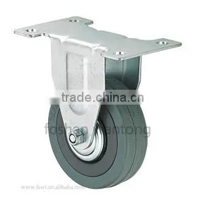 Light Duty Grey Rubber Wheel Fixed Casters thumbnail-1