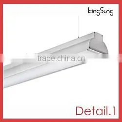 Led Suspended Ceiling Office Light With Two Tubes Pmma Mask thumbnail-2
