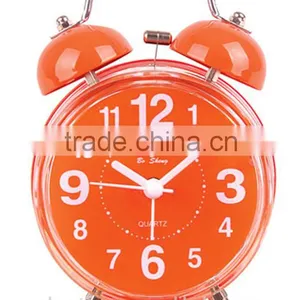 2015 Mini Style 3D Numbers PlasticTwin-bell Clock for Table Alarm Clock thumbnail-1