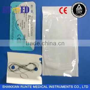 CE, ISO Non Absorbable Surgical Silk Braided Suture thumbnail-1