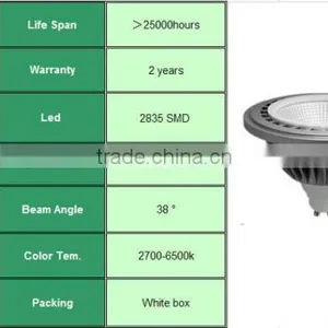 DC12V/85-265V Ar111 G53 LedW LED Spotlights G53/GU10 Led Lighting Manufacturer thumbnail-5