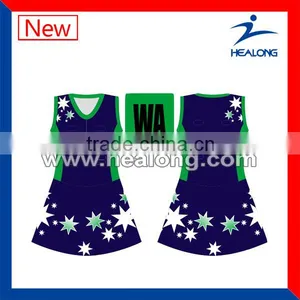 High Quality Sublimation Netball Uniforms Women Bodysuit thumbnail-4