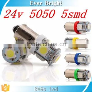 24v Car Light T11 BA9S White 5050 5SMD Car Led Light Auto Bulb T4W H6W Indicator Light Interior Light Bulb thumbnail-1