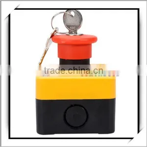 660V Red Sign Emergency Stop Push Button Switch & Key thumbnail-1