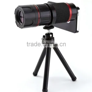 Zoomable 2-in-1 4X/12X Magnifier Camera Lens Telescope With Phone Case And Adjustable Tripod For IPhone5/5S thumbnail-1