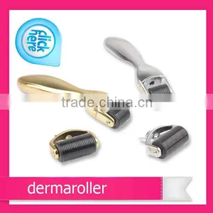 CE Approval Stainless Micro Derma Roller DRS Skin Microneedle Dermaroller Golden Handle for Sale thumbnail-1