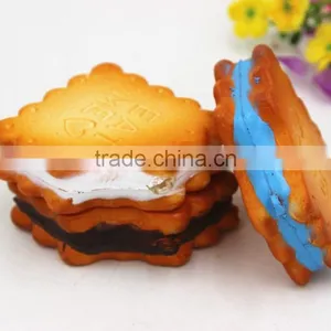 PU Cream One Bite Biscuits Miniature Fake Food For Dolls and Dollhouse Purse Keychains Decor-Yiwu Sanqi Crafts Factory thumbnail-6