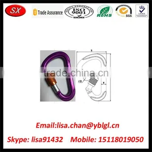 Custom Blue Anodized Aluminum Climbing Carabiner With Big Breaking Power thumbnail-3