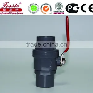 UPVC Two Pieces Ball Valve With IRON/ABS Handle(socket/thread) thumbnail-1