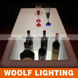 Biservice Nightclub Bar Used Flashing LED Rectangle Table With Cooler thumbnail-3