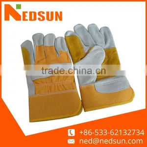 High Quality Cow Split Leather Safety Work Gloves thumbnail-1