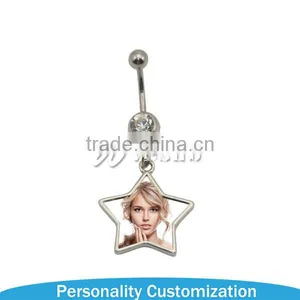 Wholesale Cheap Unique Cool Star Shape Sublimation Hypoallergenic Pregnancy Surgical Nickel Free Steel Belly Button Rings thumbnail-1