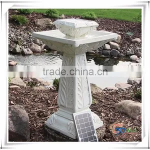 Square Simple White Tiers Solar Fountain thumbnail-1