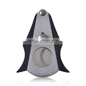 Wholesale Stainless Steel Silver Double Blade Cigar Cutter With Metal Handle thumbnail-1