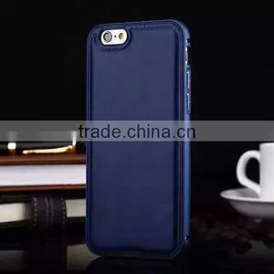 Good Design Metal Frame PU Leather Phone Case For Iphone6, Metal Frame Case PU Leather Back Phone Case For Iphone6 thumbnail-2