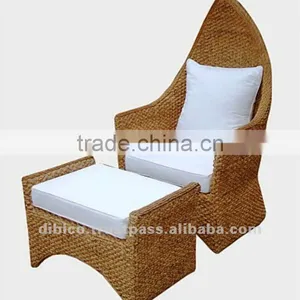 2 Pcs Water Hyacinth Queen Chair & Stool thumbnail-1