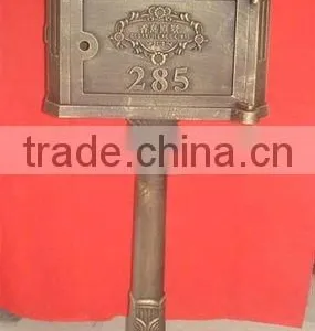 Euro Style Cast Iron Aluminum Post Mailbox thumbnail-1