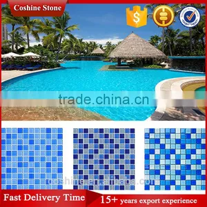 Quality A Glass Square Swimming Pool Mosaic Blue Color Design thumbnail-1