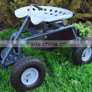 TC4501D Rolling Garden Work Seat Cart With Bucket Basket TC4501D thumbnail-3