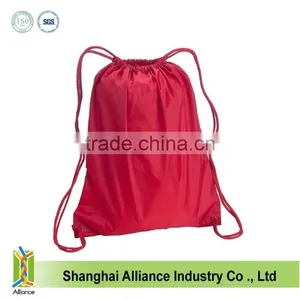 Black Nylon Drawstring Bag, Knapsack, Backpack. thumbnail-3