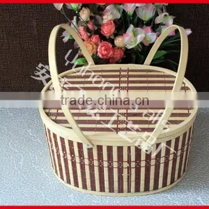 Strong Bamboo Storage Basket With Handle thumbnail-4