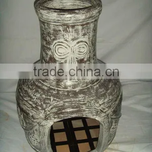Clay Chimney With Metal Stand, Fire Shelf and Lid thumbnail-1