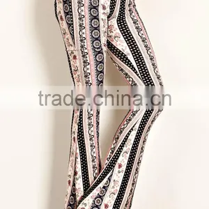 New Model Pants BOHEMIAN STRIPE PRINT JERSEY KNIT BELL BOTTOM PANTS 2018 New Arrivals thumbnail-2