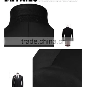 2016 New Arrival Designer Suits for Men 3 Piece Suit Black Wedding Pant Coats thumbnail-5