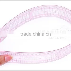 Kearing Brand 5*60cm Length 1.2mm Thickness Straight Flexible Sandwich Line Plastic Garment Ruler for Fashion Deisgn#8005 thumbnail-1