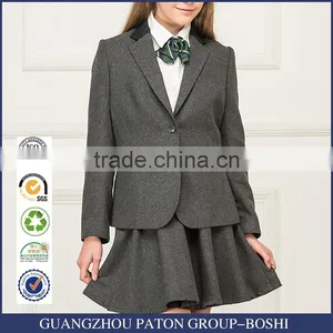 Junior School Girls England Style Grey Colors Coat Jacket Blazer And Skirt thumbnail-1