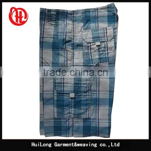 Manufacture Plaid Coated Pattern Breathable Men Pocket Shorts thumbnail-5