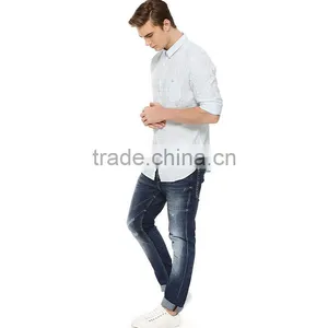 Wholesale Cotton Dress Shirt From China Factory Italian Double Collar Mens Shirts Casual thumbnail-2