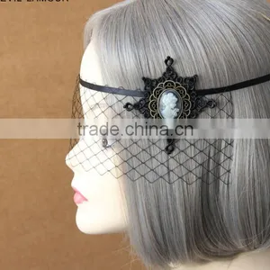 Masquerade Carnival Mask,Party Beauty Face Black Lace Mask,Girls Snowflake Yashmak thumbnail-1