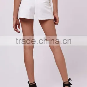 High Waist Zip Front Women Cotton Fashion Fancy Girl Casual Sexy Plain White Hot Shorts thumbnail-4