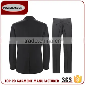 Casual Mens Formal Smooth Business Black 2-Button Suits thumbnail-3