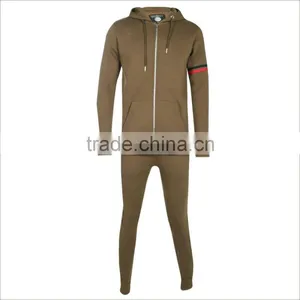 Custom Suit Embroidered Logo Slim Fit Men Winter Sport Cotton Tracksuit thumbnail-1