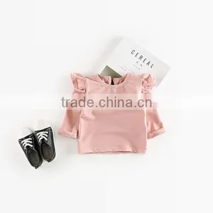 5pcs/lot New Girls T-shirts Flying Sleeve Cotton Bow Toddler Kids Girl Tee Baby Infant Tops thumbnail-6