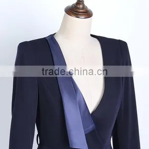 Custom Female Clothes Ladies Dress Latest Office Uniform Design 2017 thumbnail-4