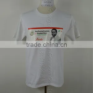 10 Years Factory Custom Cheap White Color Election Campaign T-shirts thumbnail-4