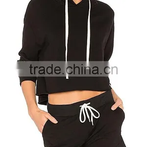 2017 OEM Apparel Womens Tracksuit With Hood Sexy Slim Fit Tracksuit Women Sport Sets thumbnail-6