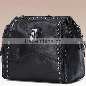 Women PU Leather Vintage Backpacks Fashion Leisure Male School Sport Black Travel Daypack Retro Bagpack thumbnail-2