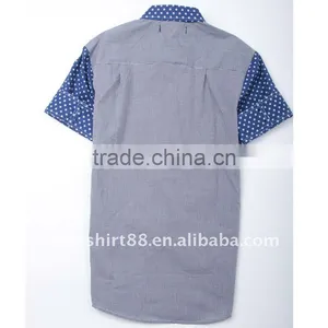 Contrast Color Short Sleeve Men Shirts thumbnail-2