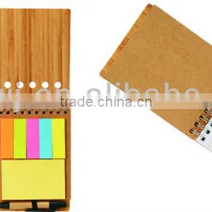 Wooden Cover Spiral Notebook 70grams 60sheets 9*13cm With Recycle Paper Pen With Colorful Notepad thumbnail-1
